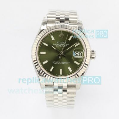 EW Factory Swiss Replica Rolex Datejust 31 Mint Green Dial Jubilee Bracelet